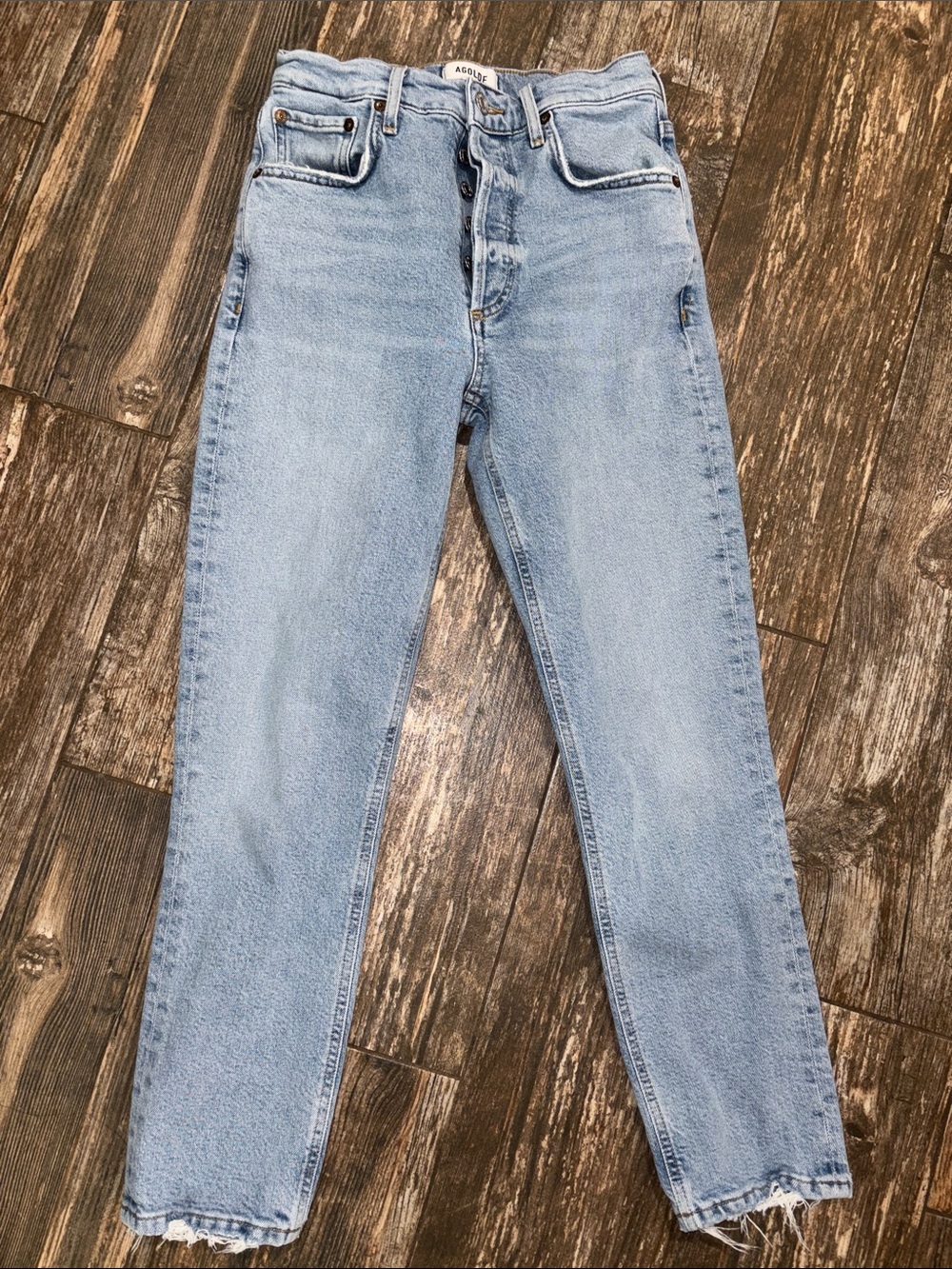Agolde Light Wash Straight Leg Jeans